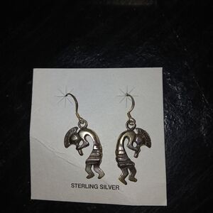 VTG Sterling Silver Kokopelli Earrings